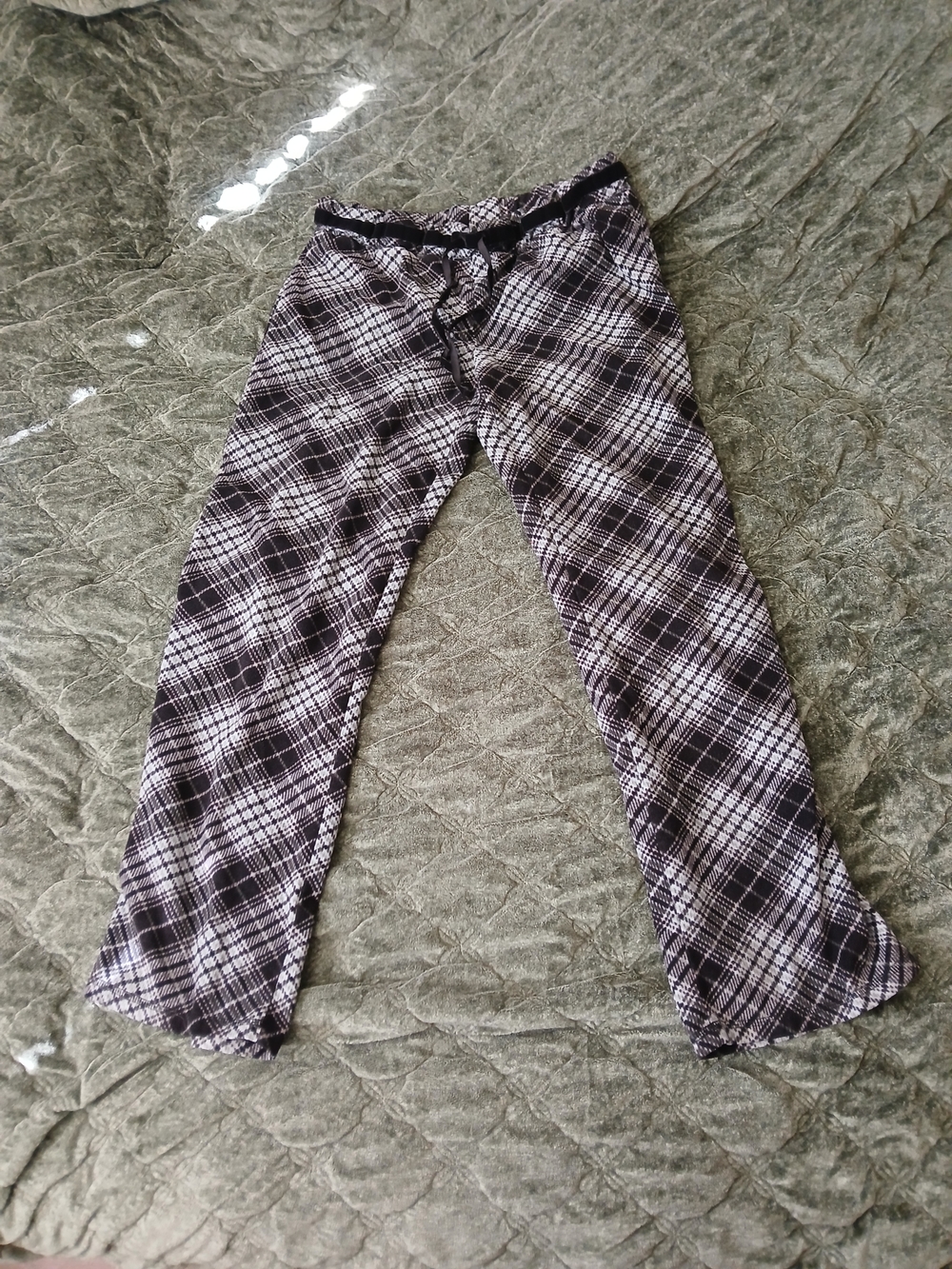 Men's Black & White Plaid Lounge Pants